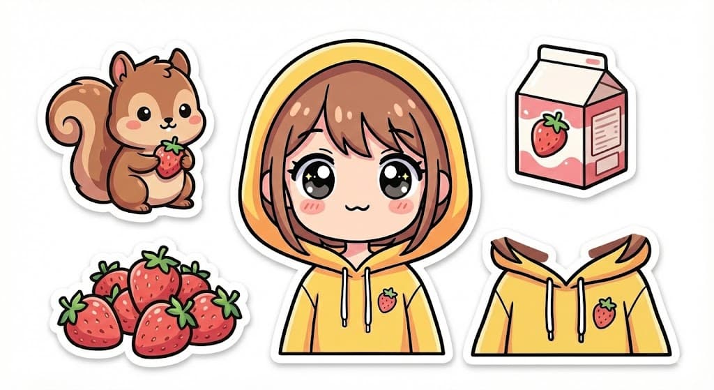 Nano Banana generated image: A kawaii-style sticker of the image. The design features bold, clean outlines, simple cel-shading, and a vibrant color palette, with a white background. of a person